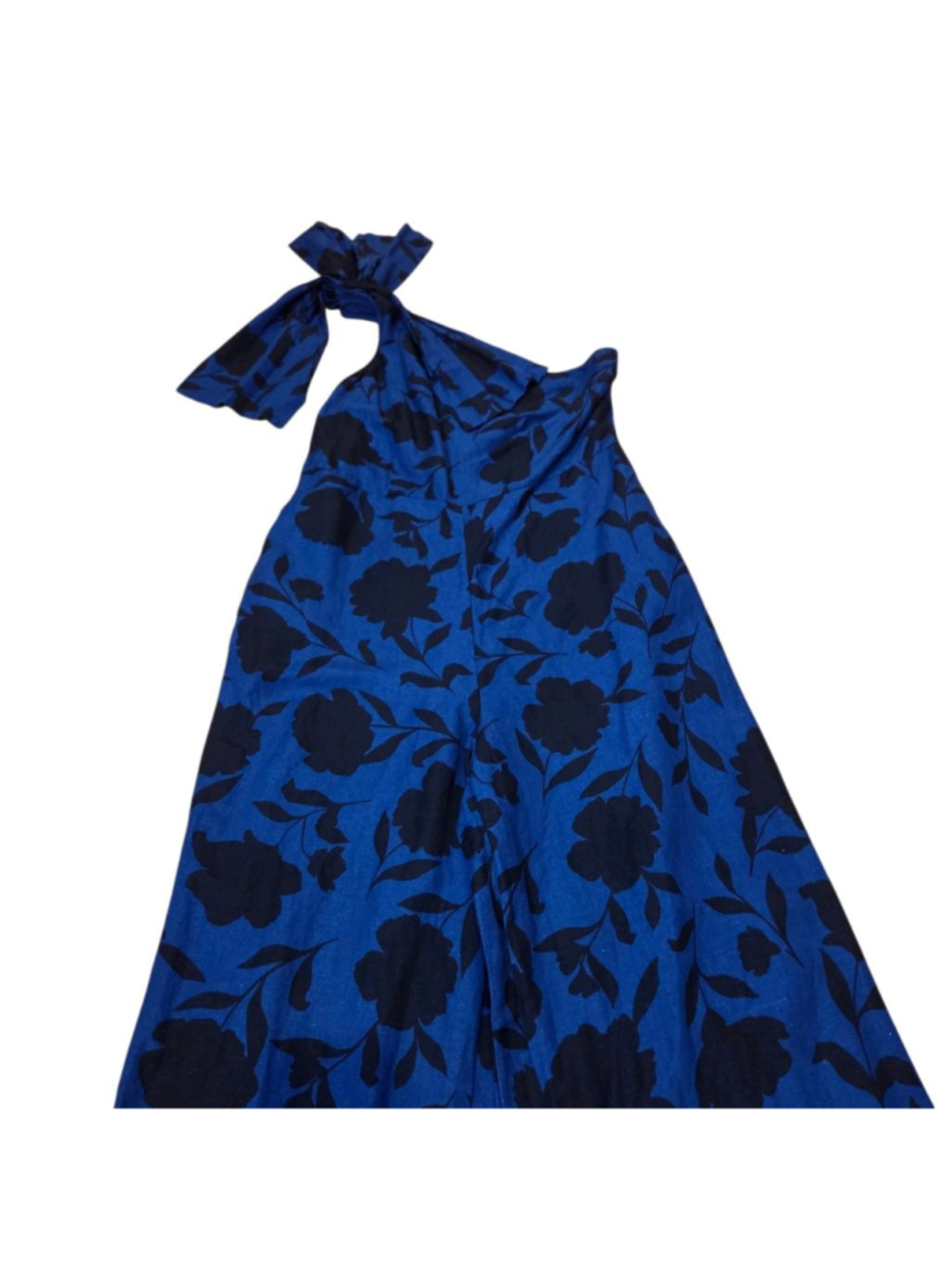 Kate Spade Blue & Black Floral One-Shoulder Jumpsuit Plus Size 14 - Picture 4 of 7
